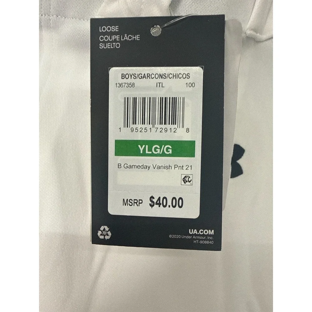 Under Armour Youth Large Baseball Pants - Comfortable & Stylish, White, YLG/G - Picture 3 of 3